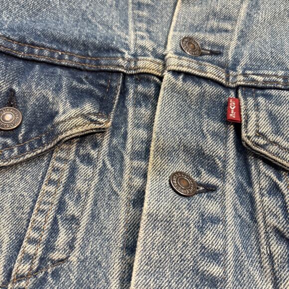 VINTAGE 70s Levis 70505 0217 Denim Jean Jacket USA MADE Coat 38 - Picture 5 of 15